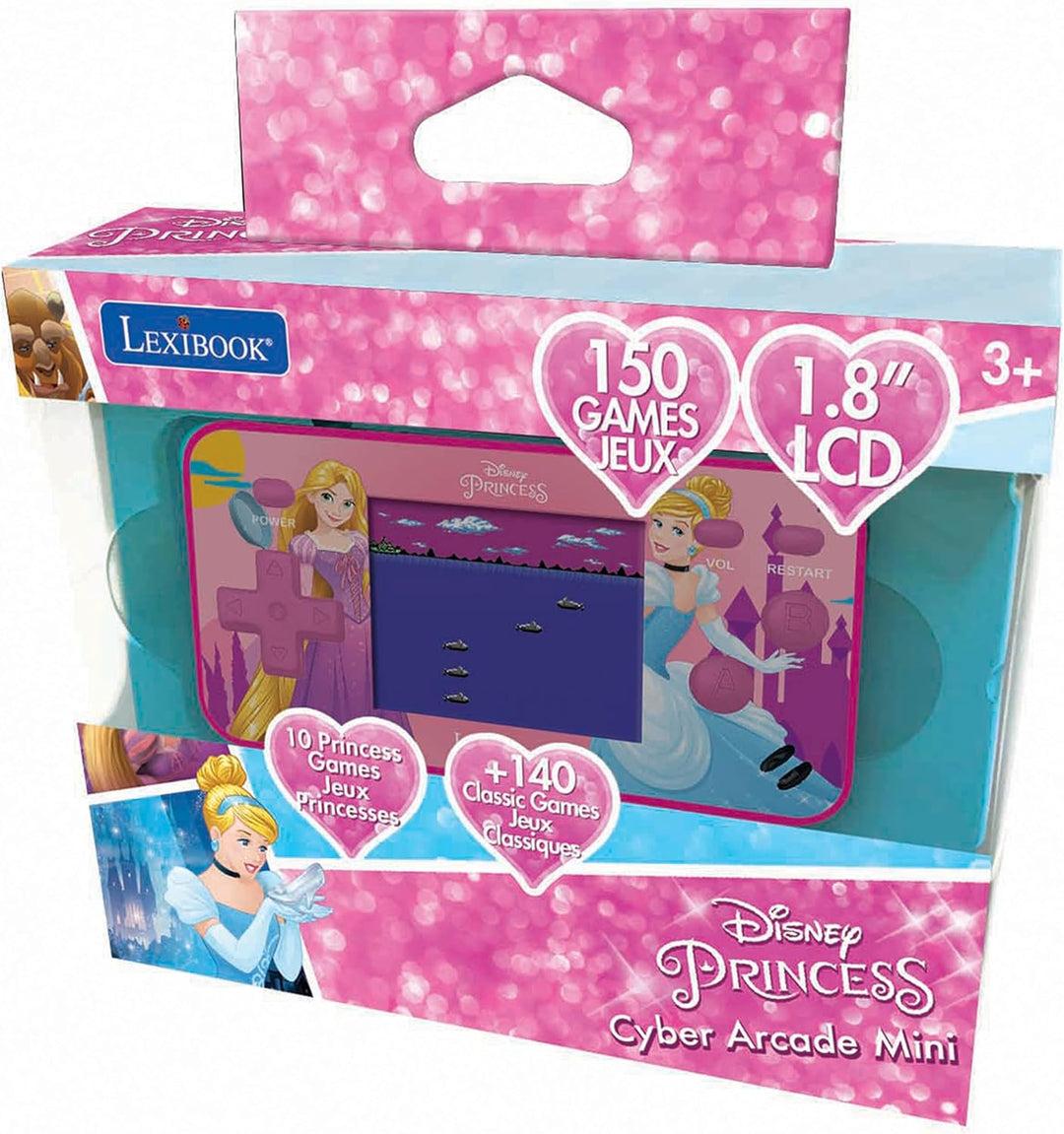 Lexibook JL1895DP Disney's Princesses Cyber Arcade Pocket Tragbare Spielkonsole, 150 Gaming, LCD, Ba