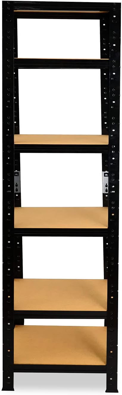 shelfplaza® 180x23x23cm Black Schwerlastregal schwarz/Metallregal schwarz 6 Böden à 145kg Tragkraft/