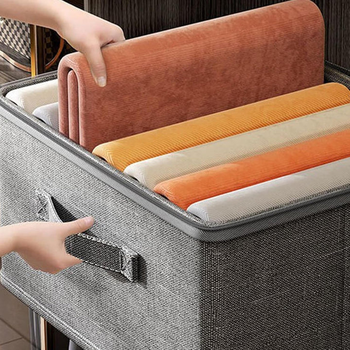 Verschliessbare Aufbewahrungsbox, 45x35x26cm Stoff Aufbewahrungsbox Mit Deckel, Faltbare Stoff Box,