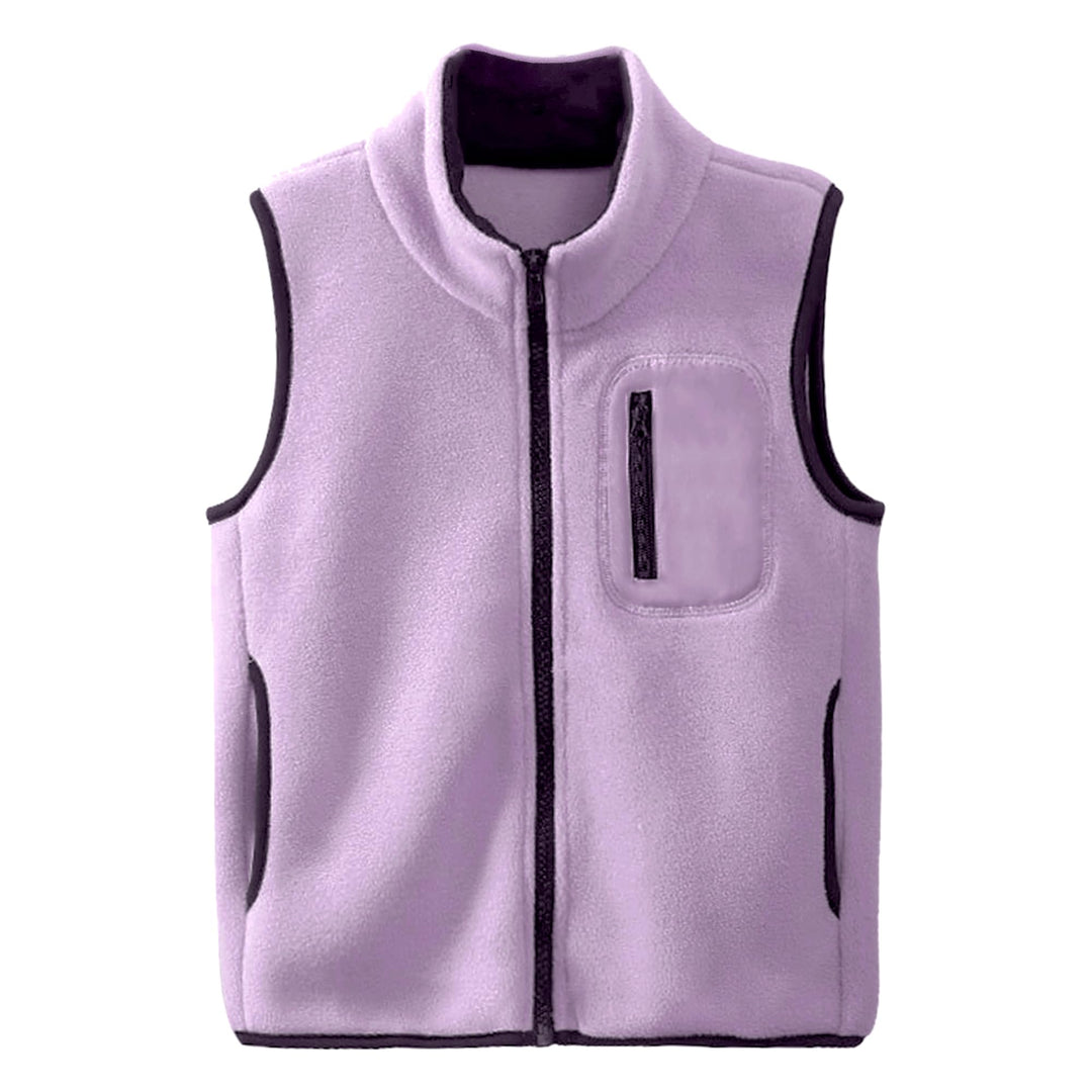 Kleinkind Kinder Fleeceweste Stehkragen Ärmellose Jacke Polar Fleece Reissverschluss Weste Solide El