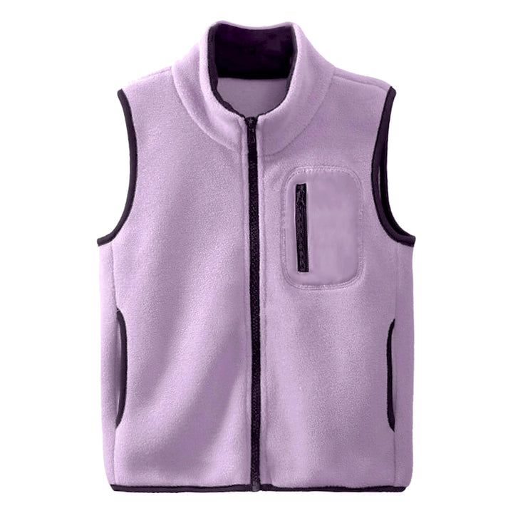Kleinkind Kinder Fleeceweste Stehkragen Ärmellose Jacke Polar Fleece Reissverschluss Weste Solide El