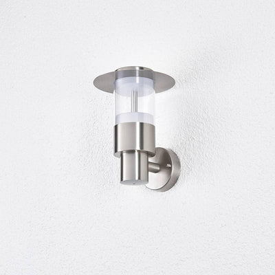 Lindby Edelstahl LED Wandlampe aussen, Aussenwandleuchte spritzwassergeschützt IP44, 1x 11W LED, war