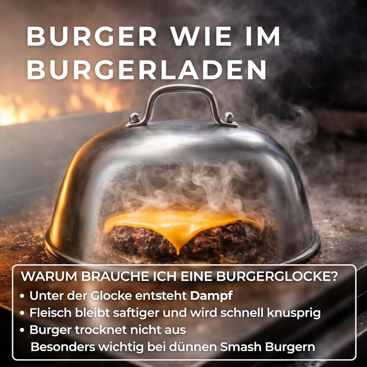 𝗛𝗔𝗩𝗘𝗡𝗛𝗔𝗨𝗦 Burgerglocke Edelstahl 2er Set 16cmø I 2X Burger Glocke Edelstahl extra hoch perfekt für S