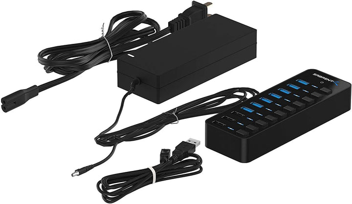 SABRENT USB Hub aktiv 3.2 gen1 + netzteil 60W 10port (7 USB hub 3.2 + 3 USB 2) USB Adapter mehrfach