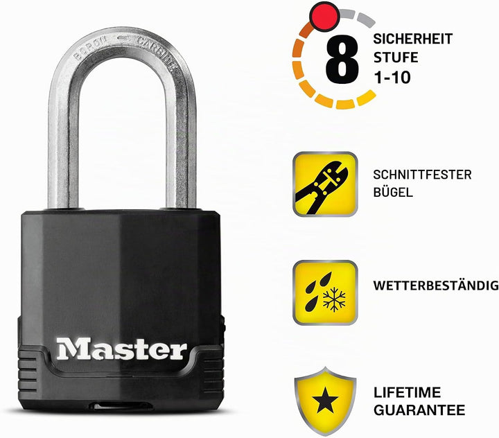 Master Lock Schlüsselschloss für den Aussenbereich, robustes wetterfestes Vorhängeschloss mit Abdeck