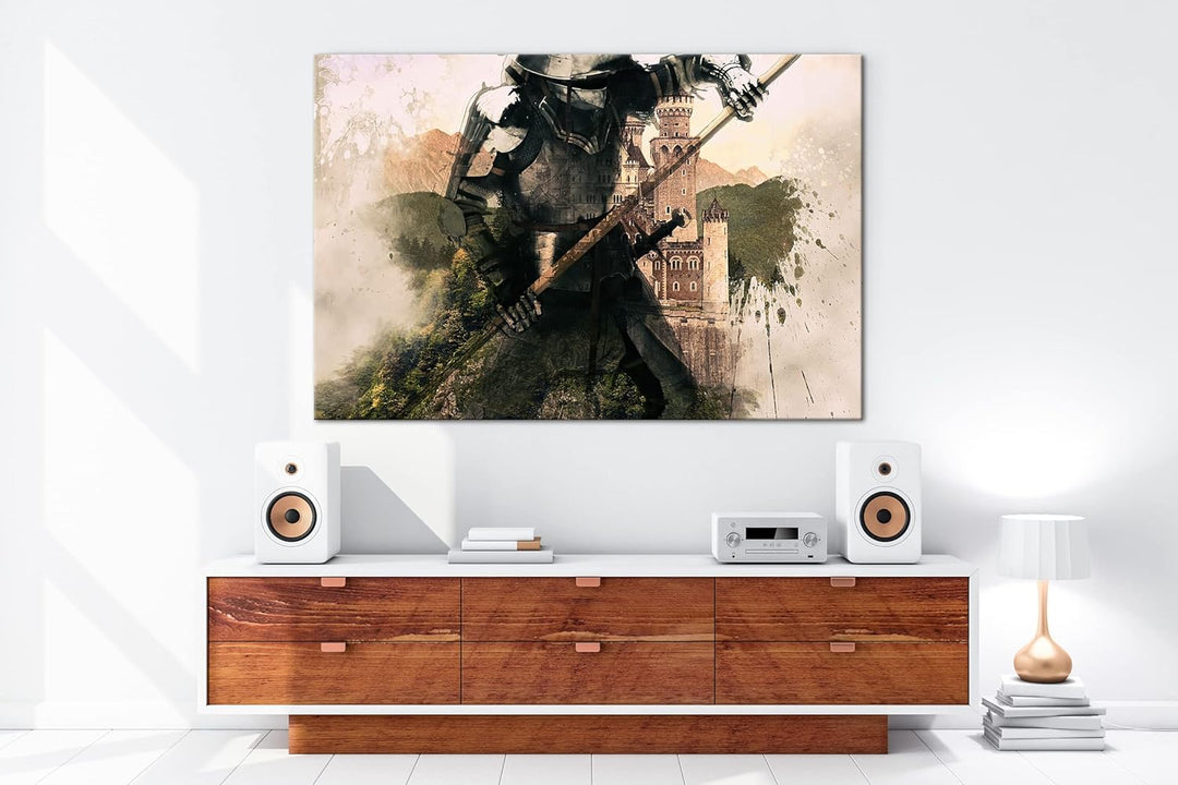 deyoli Mittelalter - Illustration Format:90x60 cm als Leinwandbild, Motiv fertig gerahmt auf Echthol