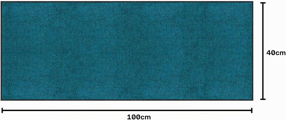 Erwin Müller Fussmatte Mainz, Schmutzfangmatte, Sauberlaufmatte uni petrol Grösse 40x100 - rutschfes