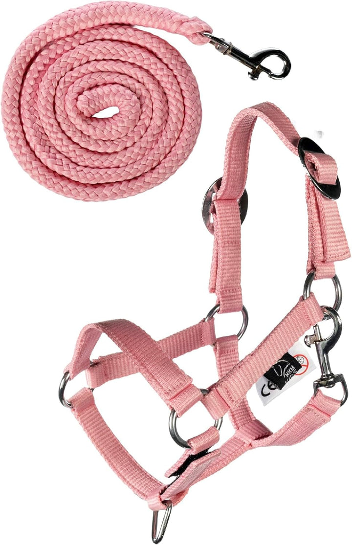 HKM Kinder Hobby Horsing Basic Halfter und Strick, Rosa, One Size, Rosa