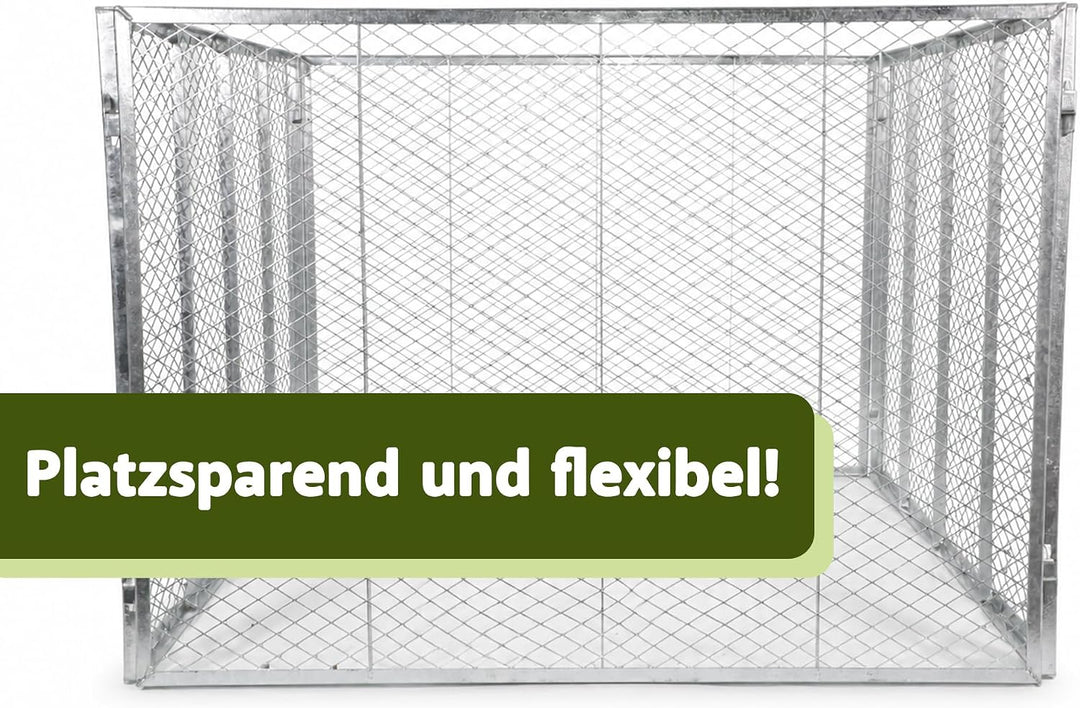 NATIV Garten Komposter 80x80x70 cm galvanisiert, Metallkomposter mit 448 Litern, Drahtkomposter für
