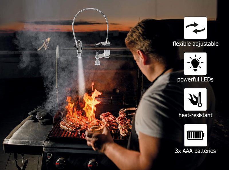 SCHWAIGER 658170 BBQ Grill-Leuchte Taschenlampe Grillzubehör Grill Licht Arbeitslampe Grill-Beleucht