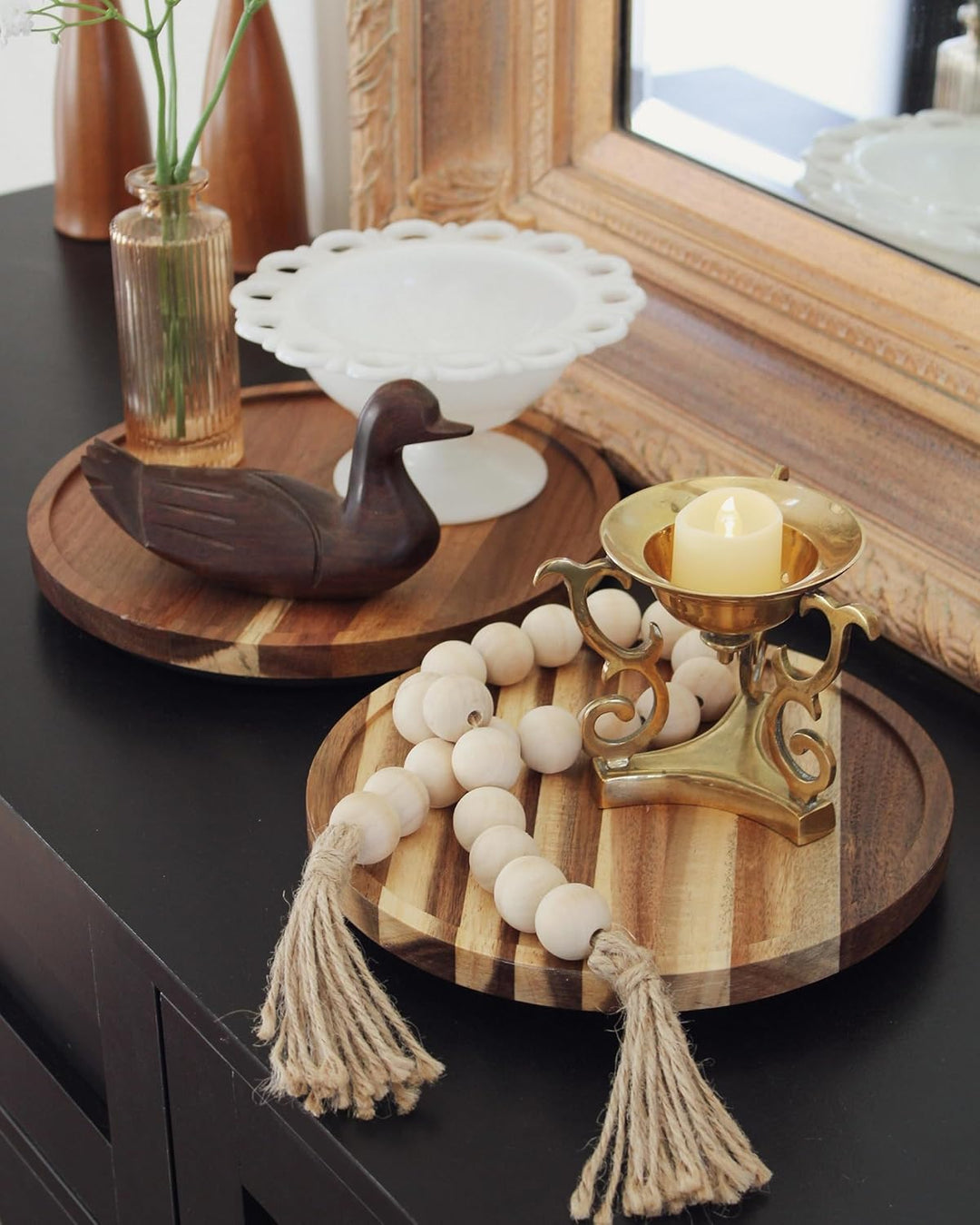LAMU Lazy Susan Drehteller für Schrank, Küche, Arbeitsplatte, Speisekammer, 25,4 cm (10 Zoll) Akazie