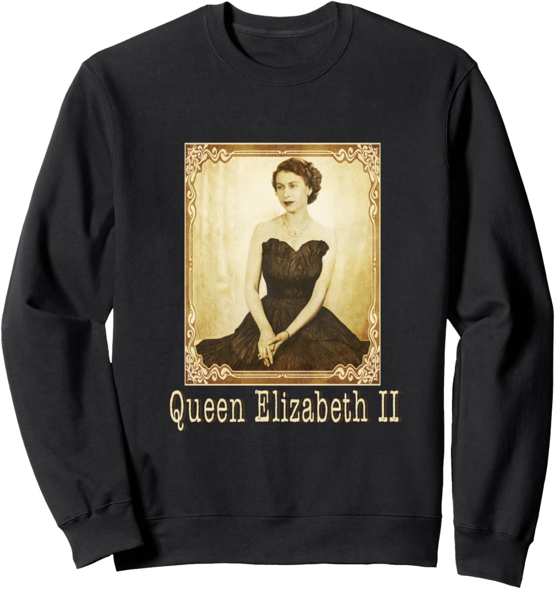 Elizabeth II Vintage Retro God Save The Queen UK Monarch Sweatshirt