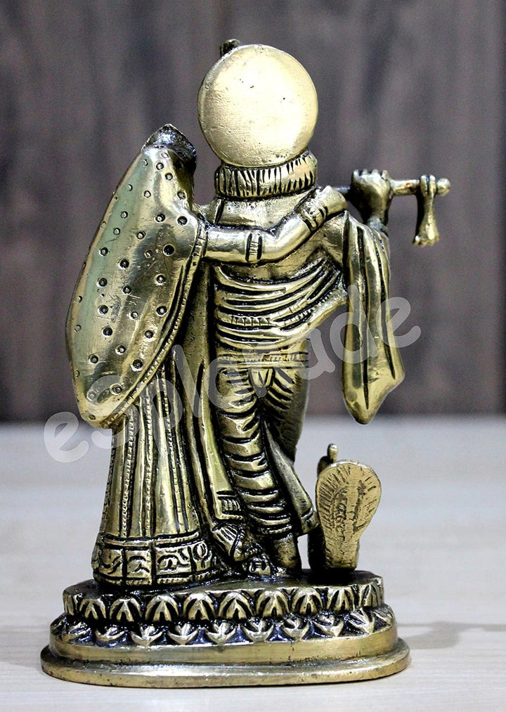 StonKraft Beste Qualität Messing Radha Kishan Krishna Statue Idol - Hindu Hinduismus Puja (15,2 cm)