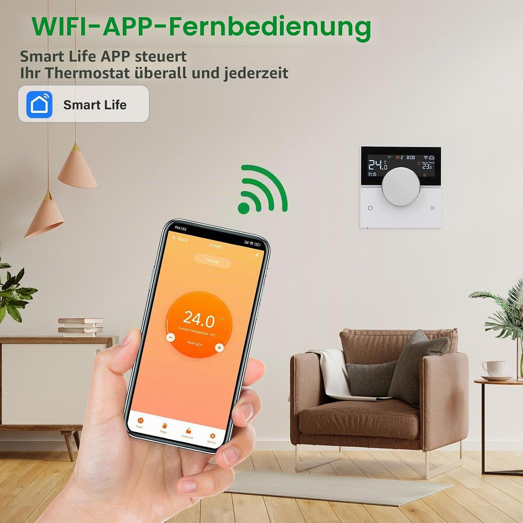 Wengart Smart Raumthermostat WG12 WiFi für Smart-Home-Besitzer zur Unterputz-Montage in 60mm Dosen o