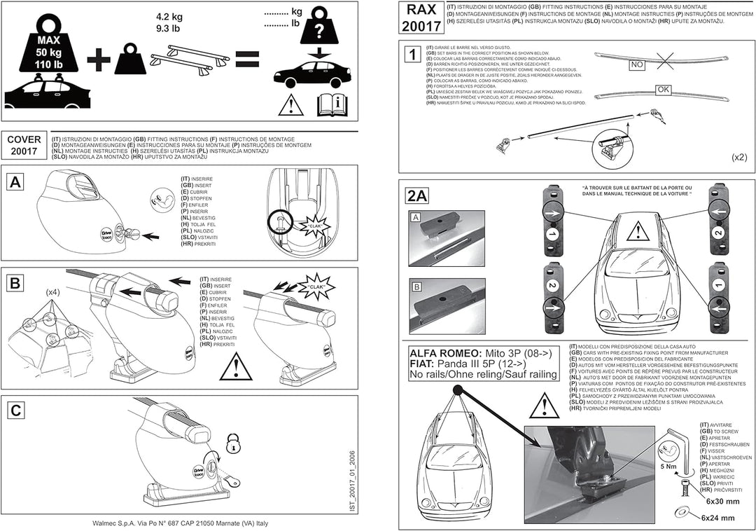 CAM System Dachträger vormontiert Rax – Cod.20017