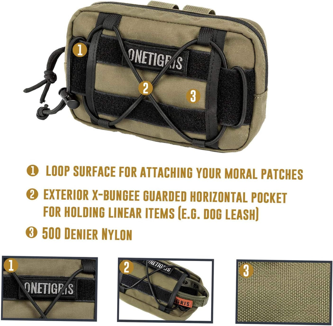 OneTigris EDC Futterbeutel für Hunde, Pouch Zusatztasche für Hunderucksack MOLLE Futterbeutel Hundet