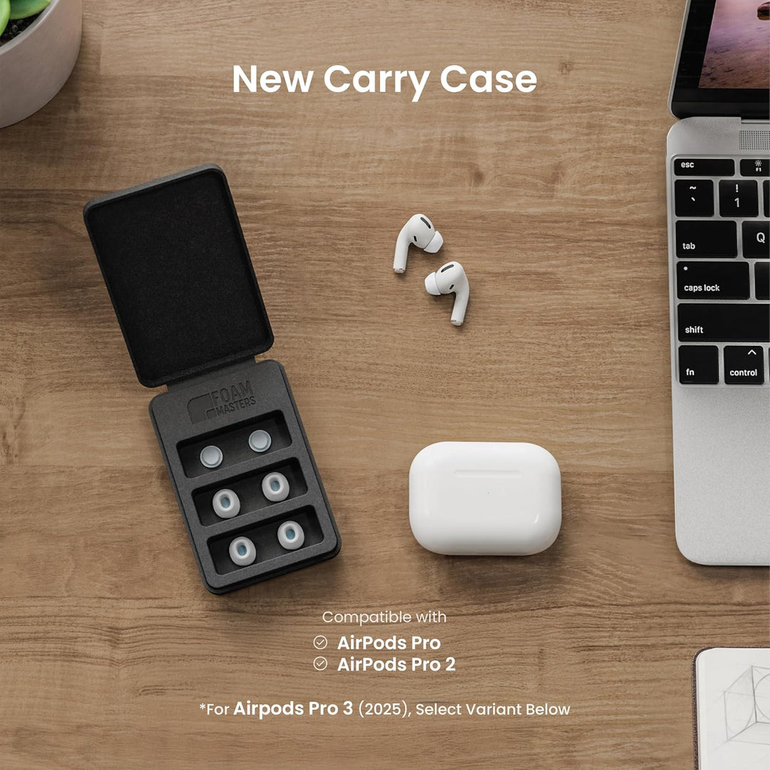 Foam Masters Ohrstöpsel aus Memory-Schaum für AirPods Pro 1. und 2. Generation, 3 Paar, 4.0, bequem,