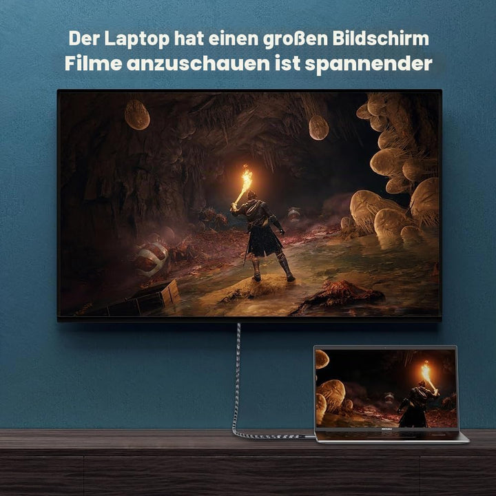 USB C auf HDMI 2.1 Kabel, 8K@60Hz 4K@240Hz Type C auf HDMI High Speed Kabel, HDR HDCP 2.3 Thunderbol