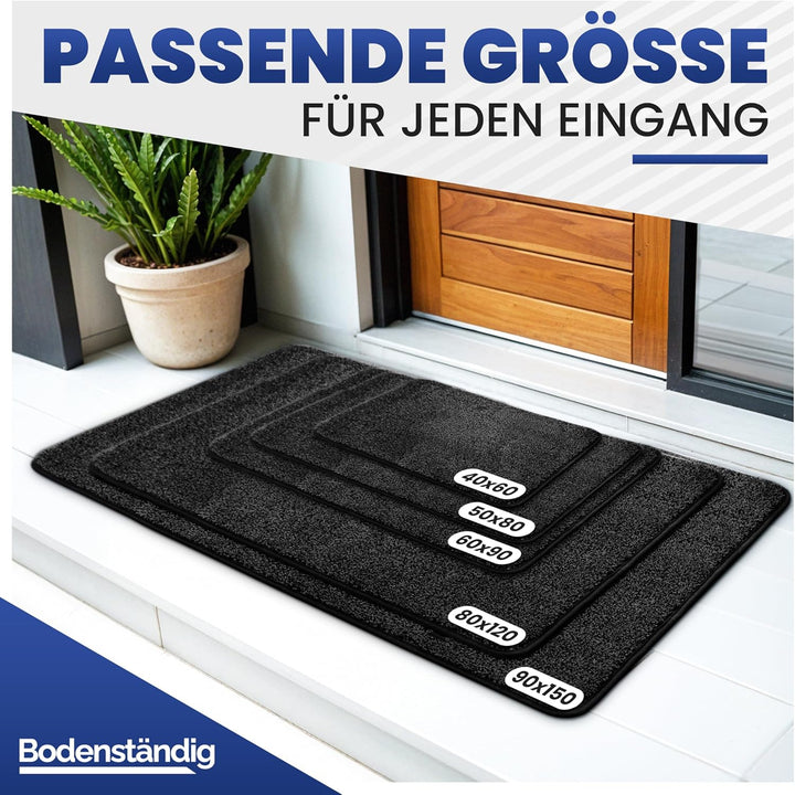 Mibao Fussmatte Innen 60 x 90 cm, Schmutzfangmatte für den Eingangsbereich, Türmatte, rutschfeste, S