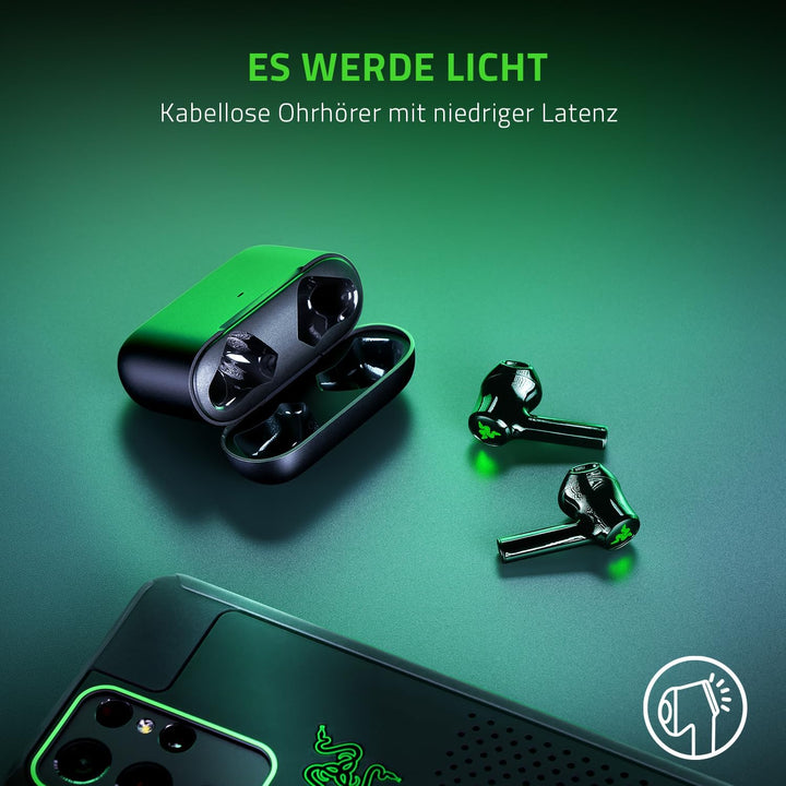 Razer Hammerhead True Wireless X - Niedrig Latenz Ohrstöpsel (Niedrig Lattenz 60ms Gaming Modus, Mob