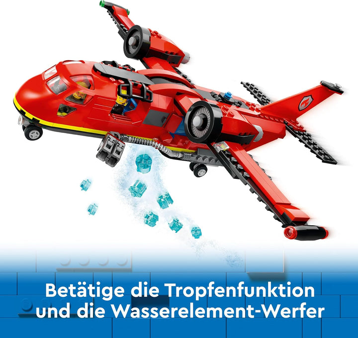 LEGO City Löschflugzeug, Feuerwehr-Set mit Flugzeug-Spielzeug für Kinder, Bauset mit 3 Feuerwehrmann
