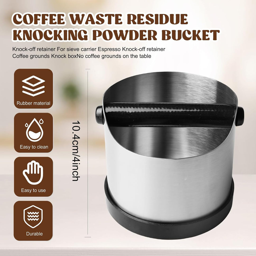 Abklopfbehälter für Siebträger, Kaffeesatz Abschlagbehälter, Kaffeesatzbehälter, 700 ml Knock Box, E