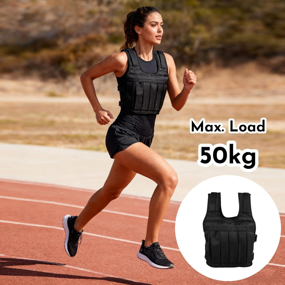 Verstellbare Gewichtsweste, Krafttrainingsweste, 50 Kg, Trainingsjacke, Oxford-Stoff, Stossdämpfung