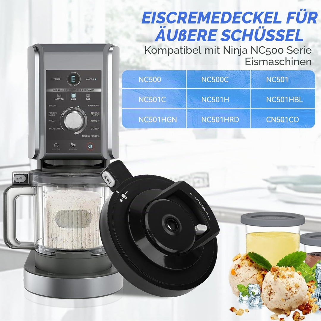 Äusserer Schalendeckel Ersatz für Ninja Creami NC500 Serie Eismaschinen – wiederverwendbarer Creami-