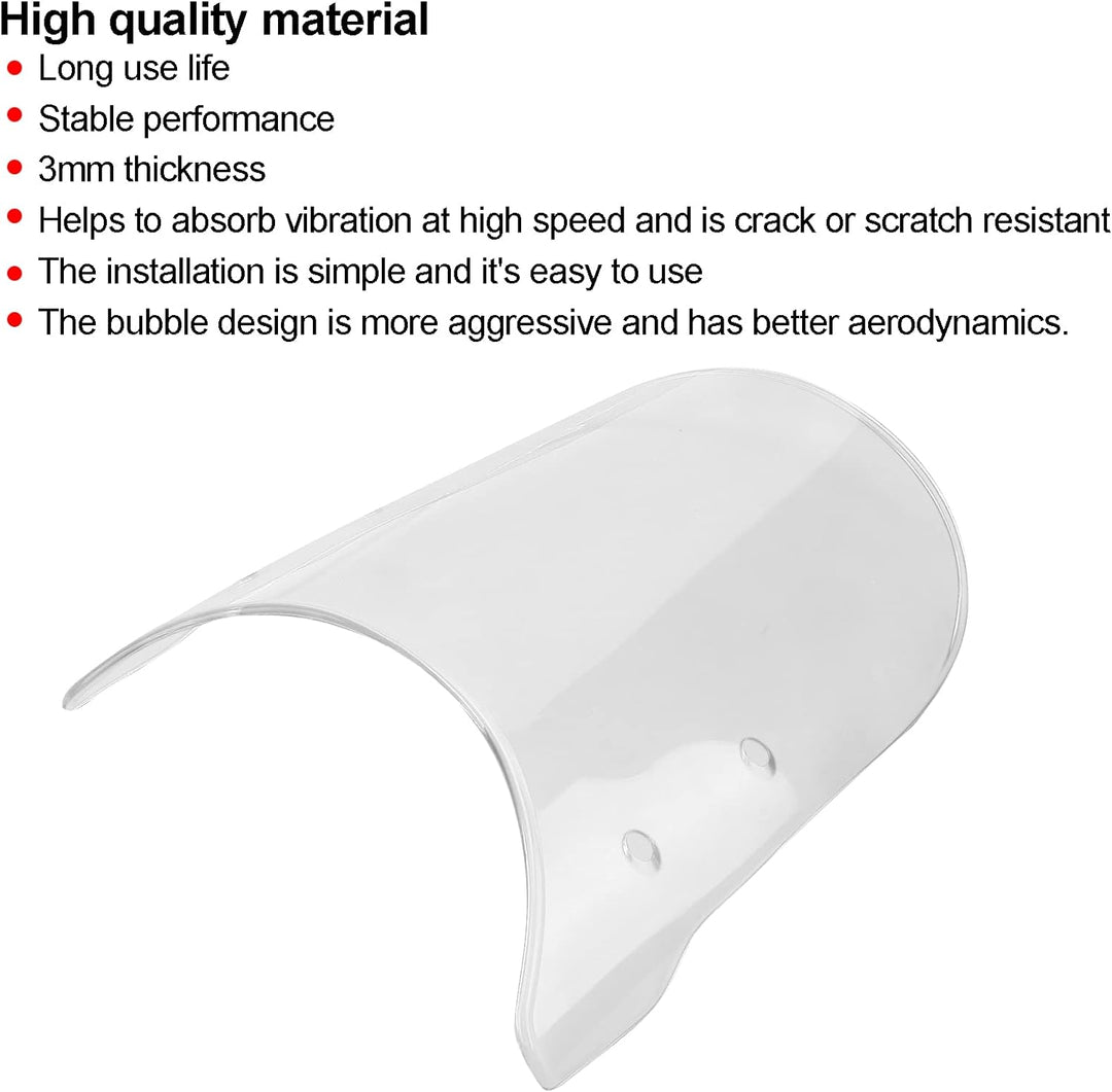 Yctze Motorrad Windschutzscheibe, Motorrad Windschutzscheibe Universal Anti-Crack Scratch Resistant