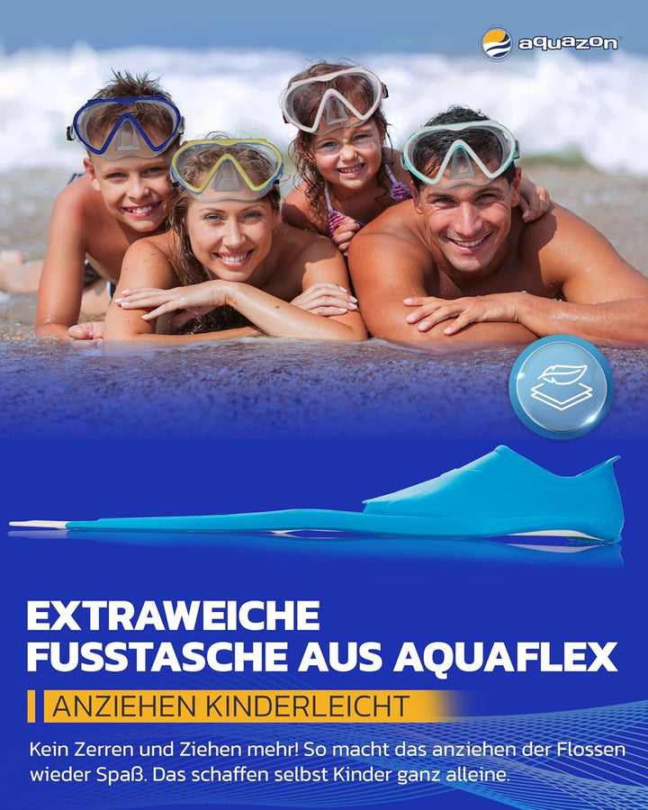 AQUAZON Flipper Flossen, Schnorchelflossen, Taucherflossen, Schwimmflossen für Kinder, Jugendliche,