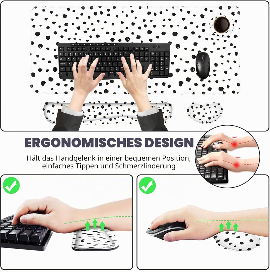 ToLuLu Erweitertes Gaming-Mauspad, Memory-Schaum, ergonomische Tastatur-Maus-Handgelenkauflage, gros