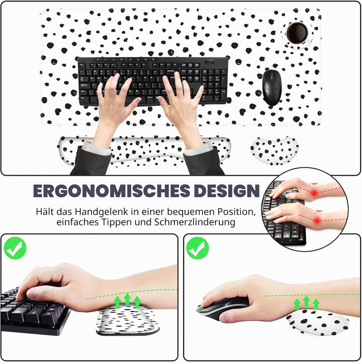 ToLuLu Erweitertes Gaming-Mauspad, Memory-Schaum, ergonomische Tastatur-Maus-Handgelenkauflage, gros