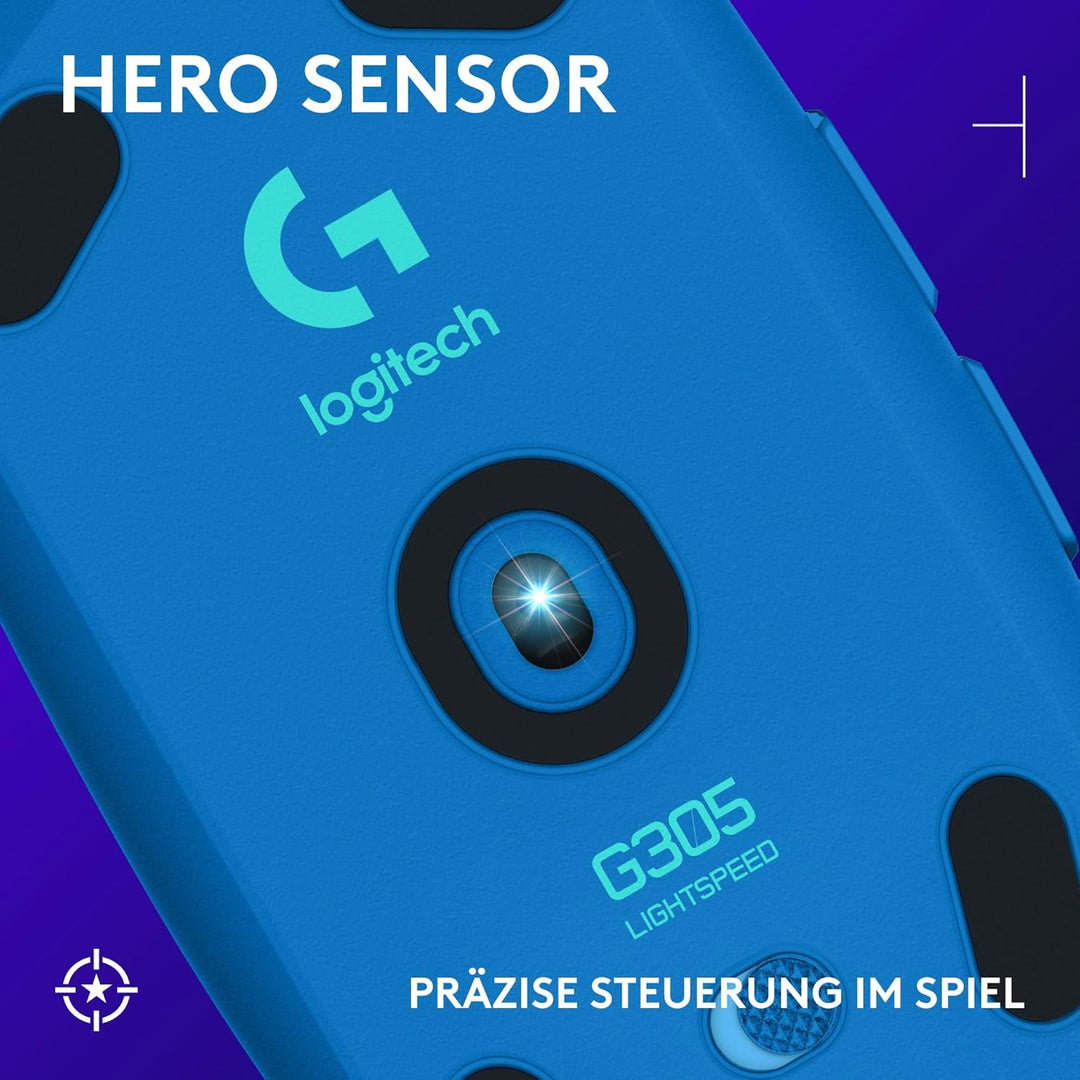 Logitech G305 LIGHTSPEED kabellose Gaming-Maus mit HERO 12K DPI Sensor, Wireless Verbindung, 6 progr