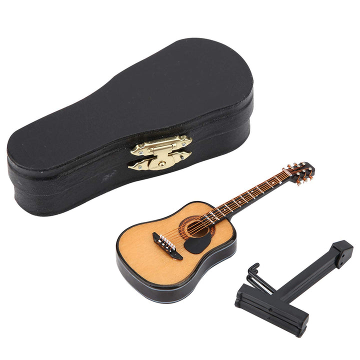 Miniatur-Gitarre, Modell Gitarre aus Holz, Oberflächenbehandlung, schön und langlebig, Dekoration fü