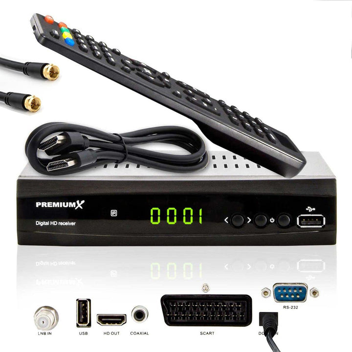 Premium X HD 521 FTA Digital TV SAT Receiver DVB-S2 FullHD Satelliten Empfänger HDMI SCART USB Media