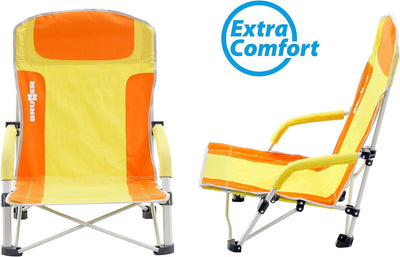 BRUNNER Bula Strandstuhl, Ergonomisch, Legierter Stahl, Orange/Gelb, Orange/Gelb