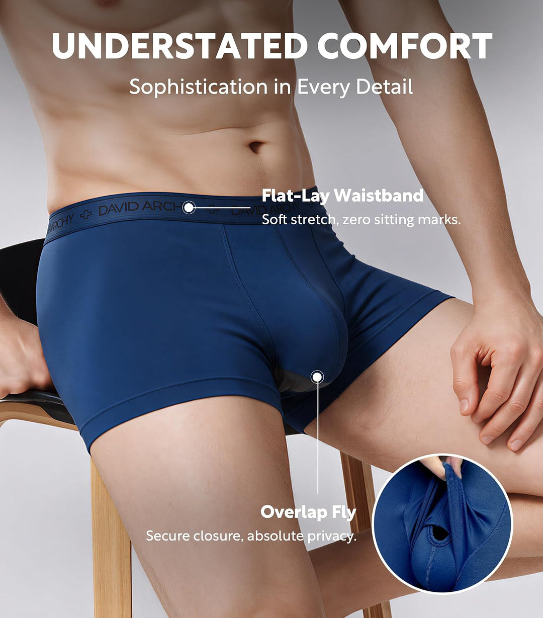 DAVID ARCHY Herren Boxershorts Mehrfachpack, Mirco Modal Stretcken Klassischer Retroshorts, Unterhos