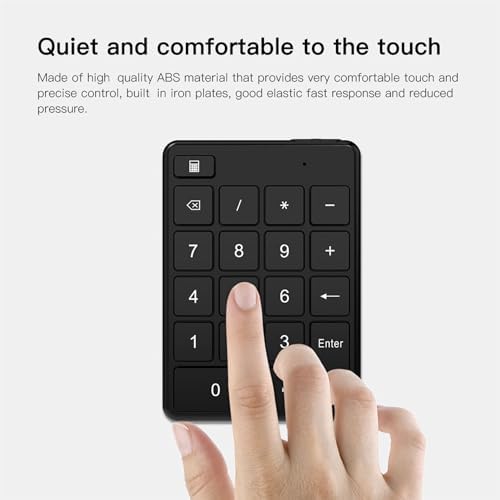 Bluetooth-Nummernblock, Kabelloser Ziffernblock, Numpad 19 Tasten, Tragbarer -Nummernblock für Finan