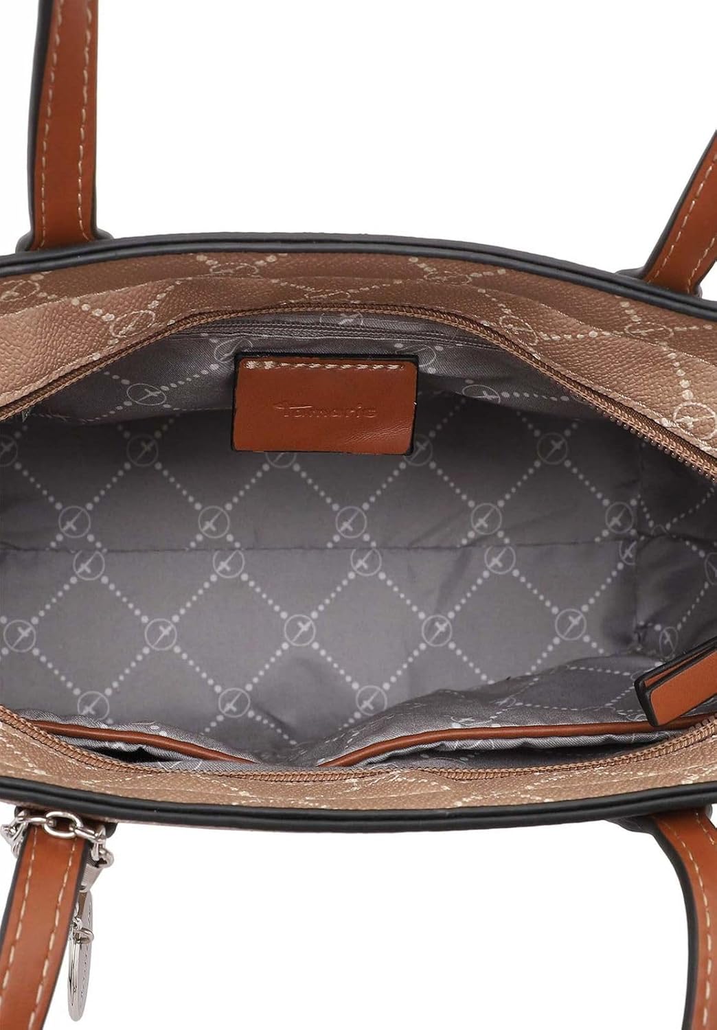 Tamaris Shopper Anastasia 30106 Damen Handtaschen Karo Einheitsgrösse Sand/Cognac 427, Einheitsgröss