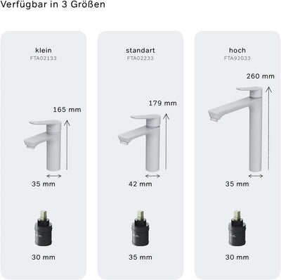 AM.PM Hit Waschtischarmatur mit Einhebelmischer, SoftMotion Keramikkartusche, Neoperl Aerator, kratz