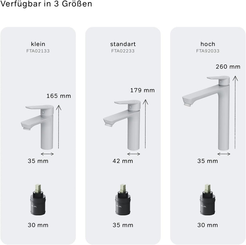 AM.PM Hit Waschtischarmatur mit Einhebelmischer, SoftMotion Keramikkartusche, Neoperl Aerator, kratz