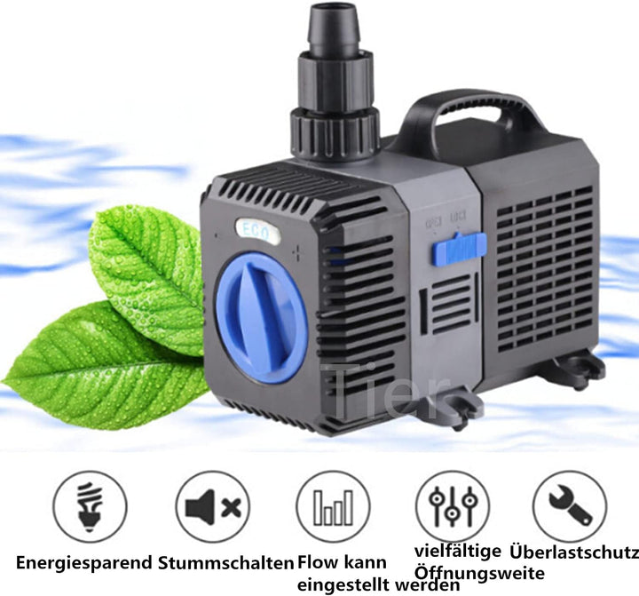 everfarel 4500L/H ECO Teichpumpe Pumpe Bachlaufpumpe Wasserpumpe 30W,Förderhöhe 4m 4500 L/H
