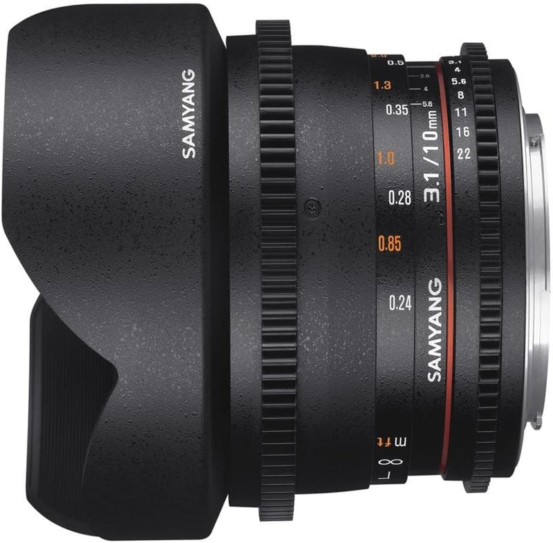 SAMYANG 13010T3.1SE 10 mm T3.1 VDSLR ED AS NCS CS II Objektiv für Anschluss Sony E-Mount schwarz, So