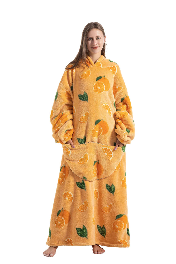 Lange Hoodie Decke mit Ärmeln für Damen & Erwachsene - Kuscheldecke mit Ärmeln - Weiche & Warme Deck