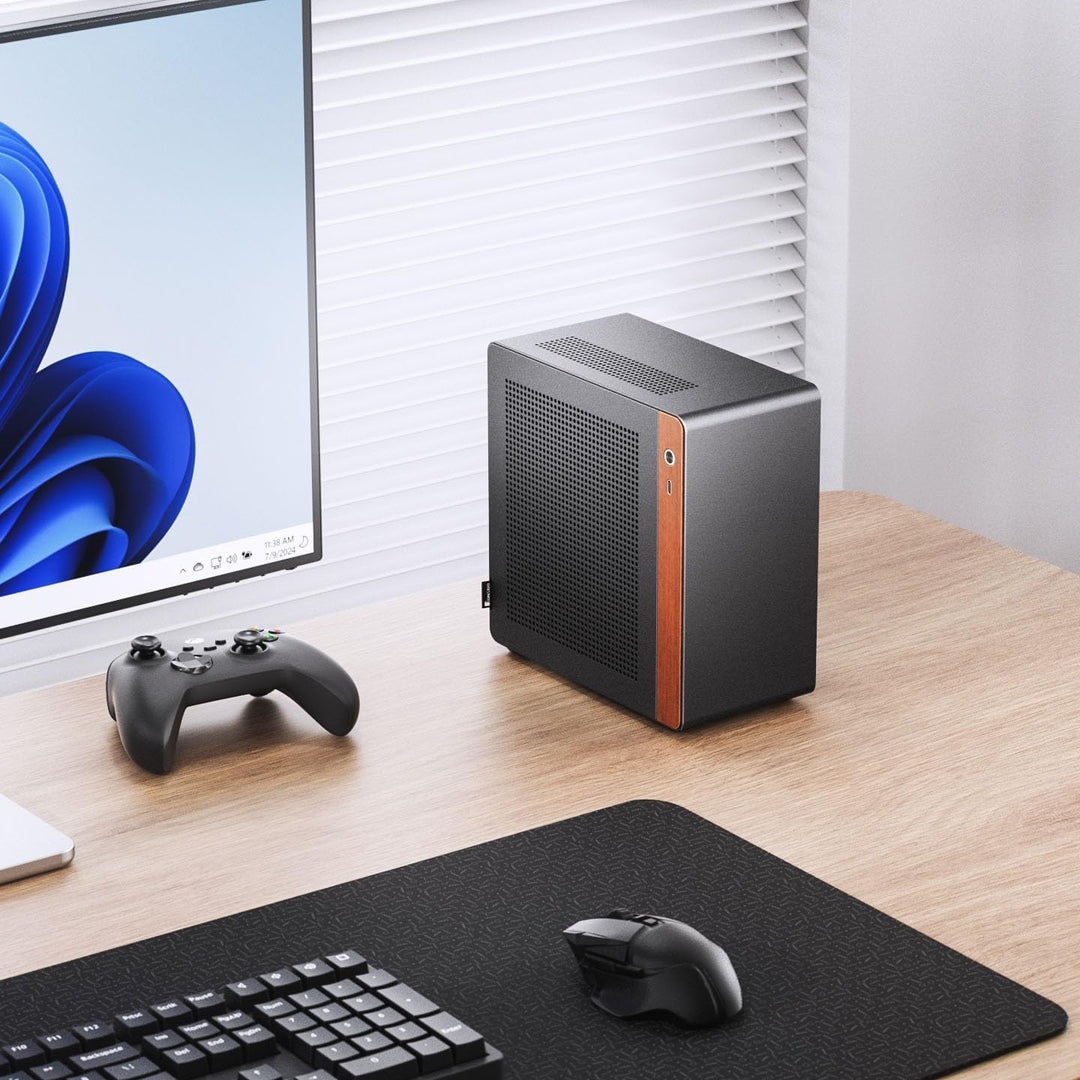 Jonsbo N10 PC-Gehäuse Schwarz – Mini-Tower für Mini-ITX, mit 2 Lüftern, bis 4X 2,5-Zoll-SSDs, kompak