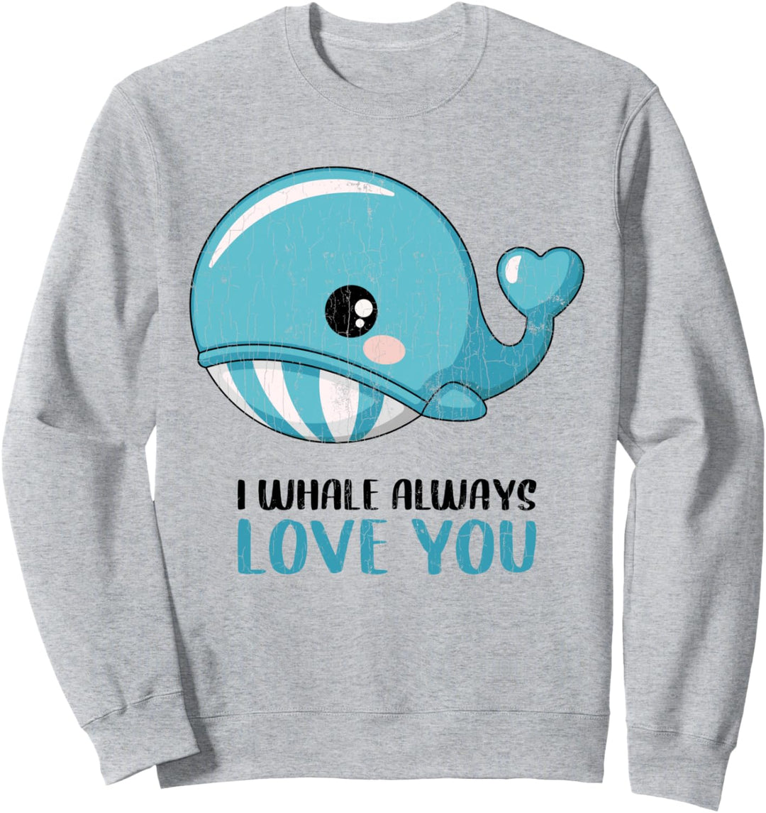 Lustiges Niedliche Wale Design für Ihn Sie Valentinstag Sweatshirt