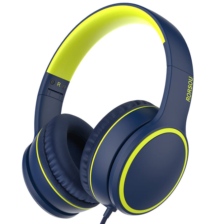 RORSOU R10 Over-Ear Kopfhörer mit Mikrofon, Leichtgewichtige klappbare Stereo-Bass-Headset mit 1,5 m