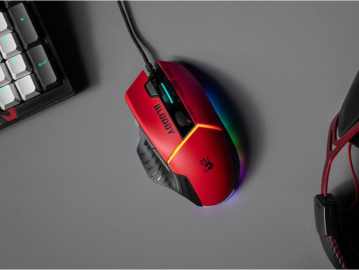 A4tech W95Max Sports Gaming Maus, Optische Kabelgebundene Gaming-Maus, USB 12 000 CPI, 8000 FPS, 250