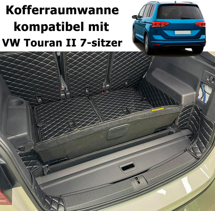 Kofferraumwanne kompatibel mit VW Touran II 2015-2025 7-sitzer, 7-sitzer