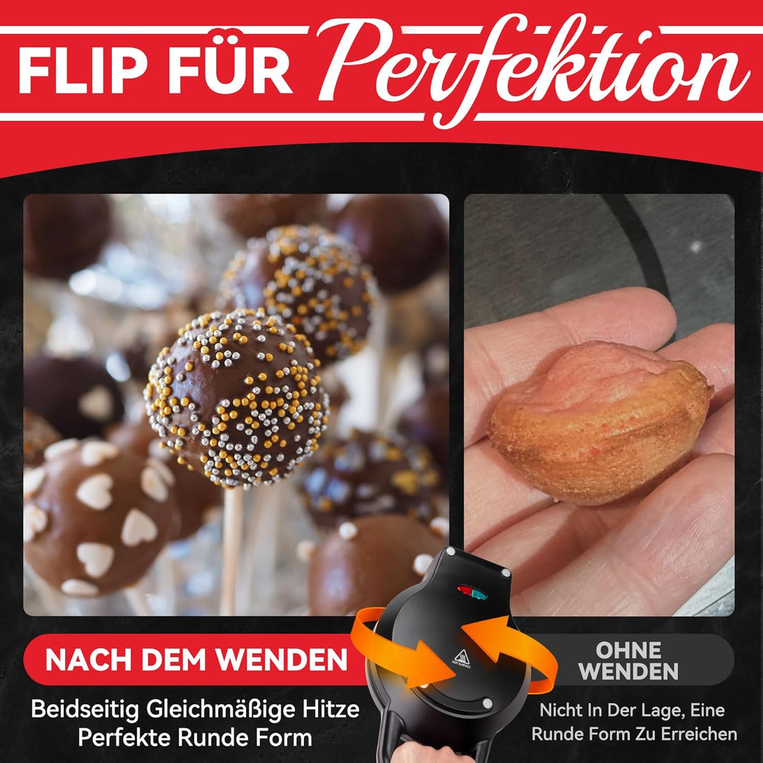 Flip Cake Pop Maker, stellen Sie 12 x 1,4 cm grosse Cake Pops her, Zubehör für Cake Pops, Snack - Ma
